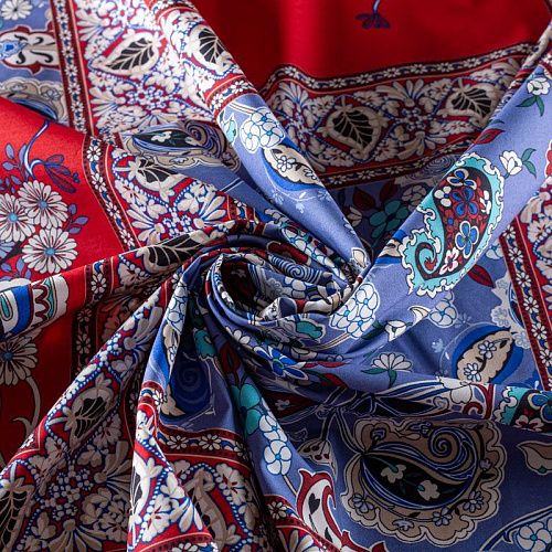 Хлопок 063-00896 красно-синий принтованный