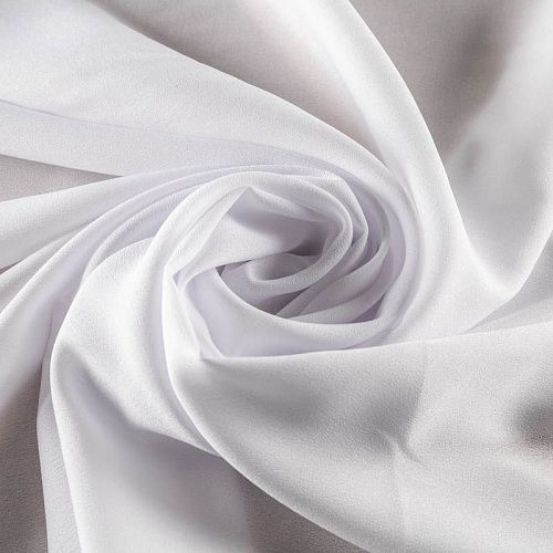 Крепдешин синтетический К28-982 белый однотонный