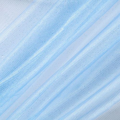 Фатин с напылением К33-952 лазурно-голубой однотонный