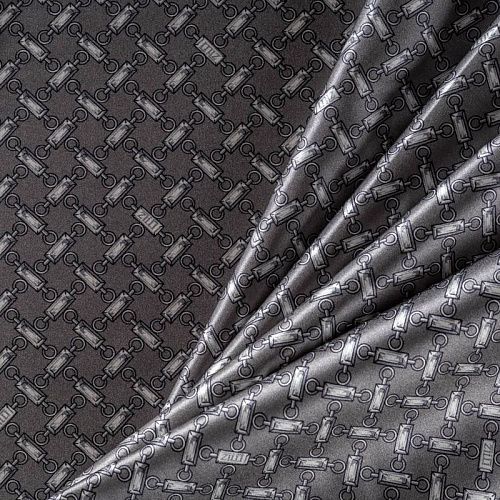 Шелк натуральный К36-245 серо-стальной принтованный