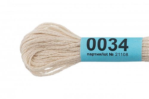 Нитки для вышивания Gamma мулине 8 м 0034 бледно-серый