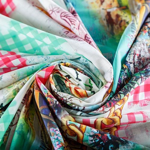 Лайкра 005-05961 белый принтованный