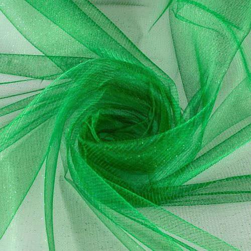 Фатин с напылением К33-954 зеленый однотонный