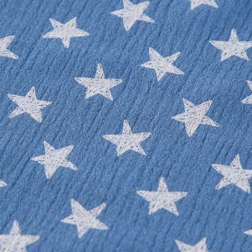 Муслин 071-12335 сине-голубой деним принтованный