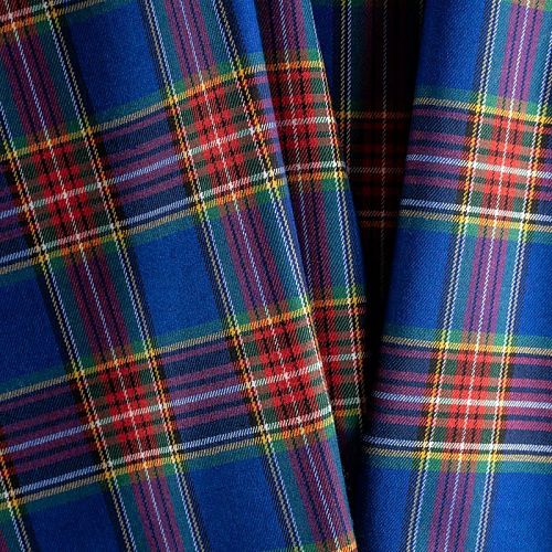 Ткань костюмная К29-544 васильковый принтованный